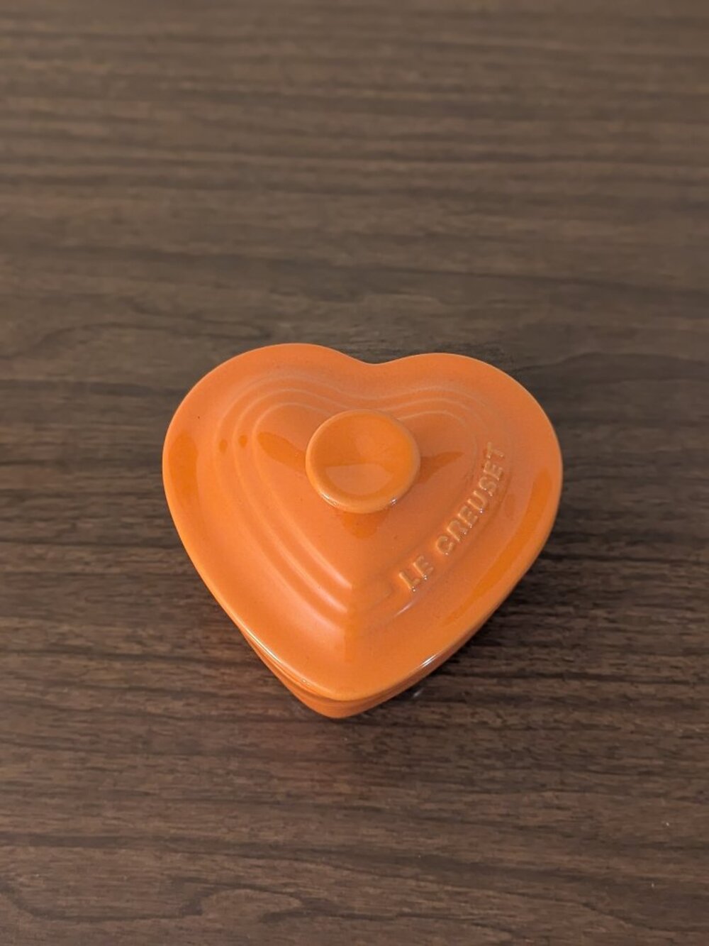 Le Creuset Le Petit Mini Dutch Oven Orange Heart Shaped